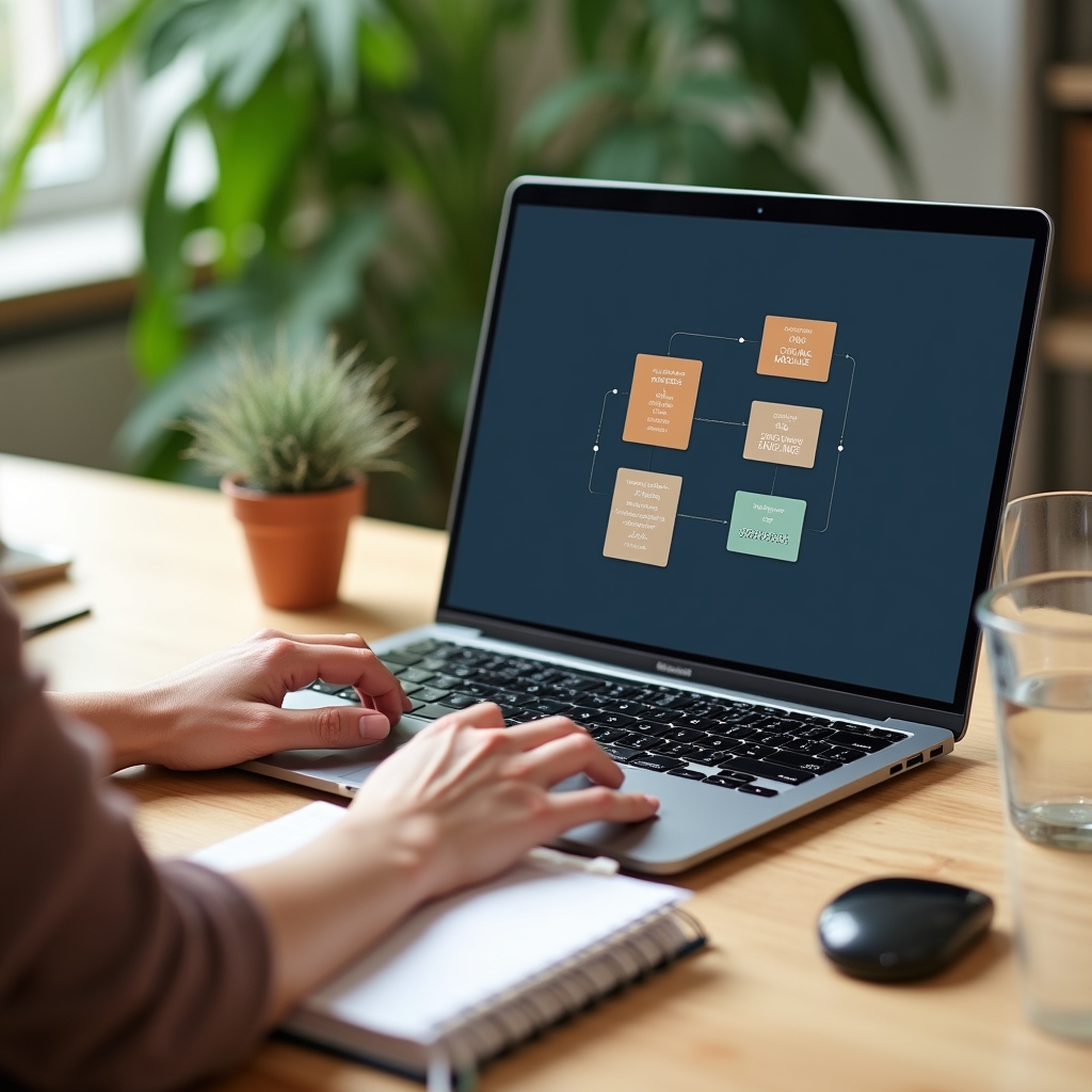 Online tanulás laptopon, digitális képzési felület